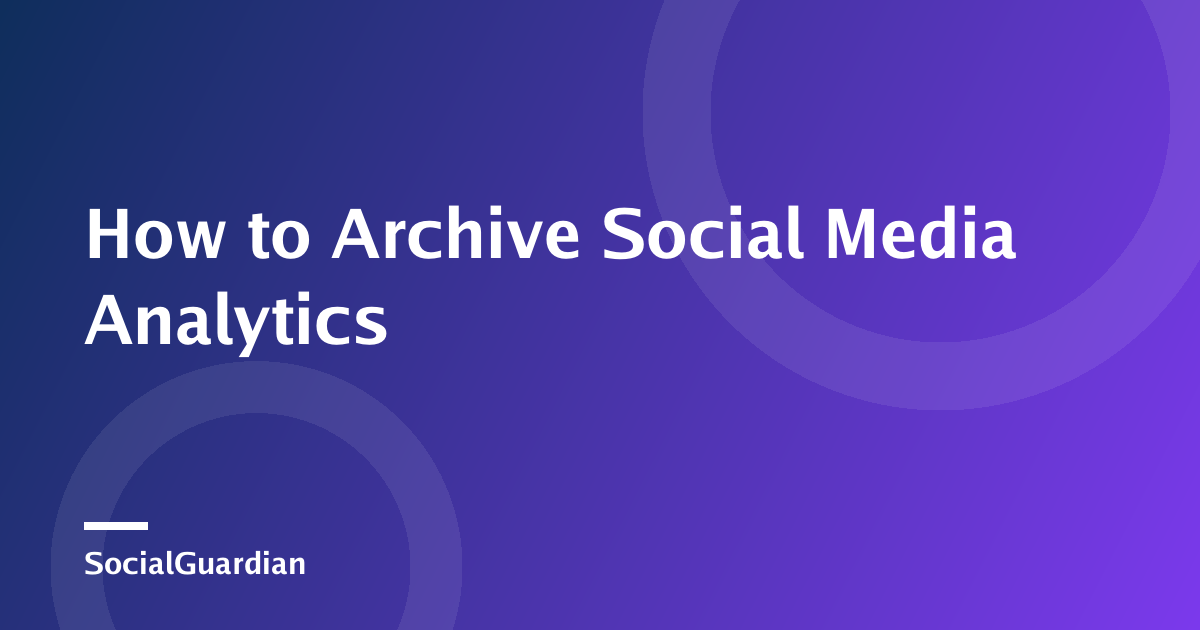 Organized social media analytics exports and original content archive