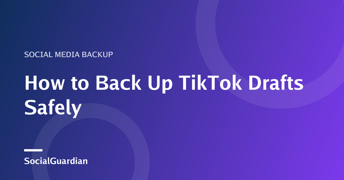 Telèfon que mostra un procés de còpia de seguretat d'un esborrany de TikTok