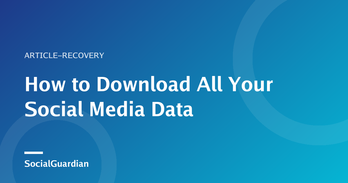 Person reviewing official social media data export options