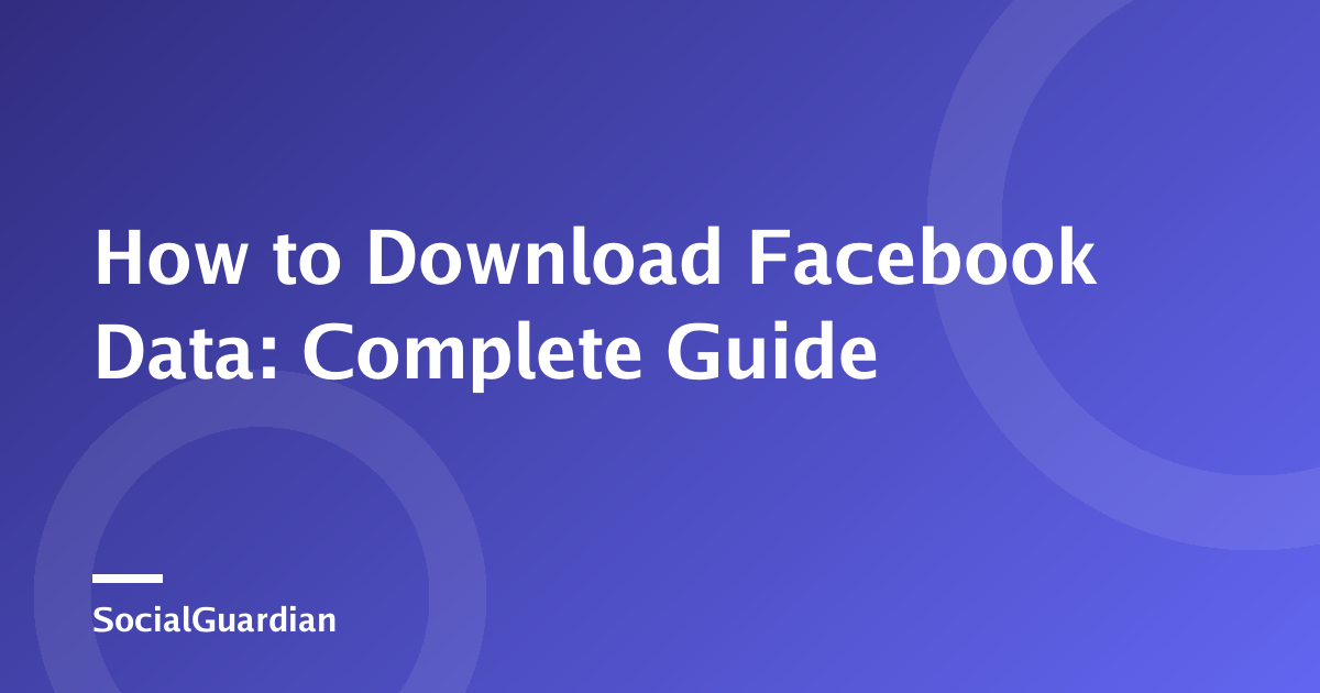 Facebook data export settings on a device