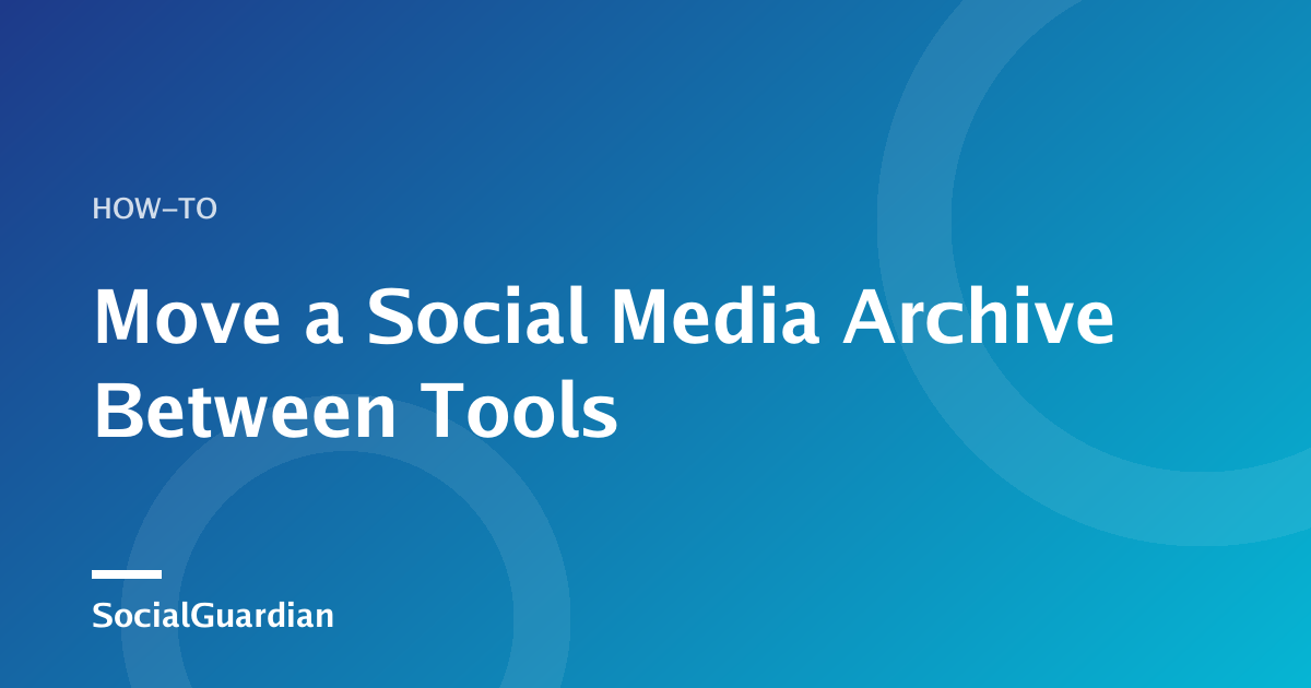 Social media archive folders with media, metadata, and transfer manifest prepared for migration